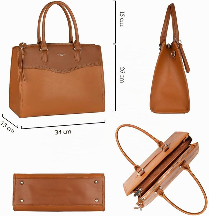 David Jones - Damen Grosse Handtasche - Frauen Henkeltasche PU Leder - Tote Shopper Bag Elegante - S