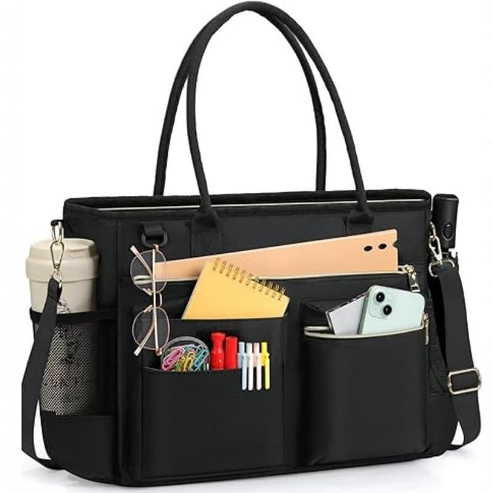 Lehrer Tasche Damen Handtasche 15,6 Zoll Laptop Tasche Arbeitstasche schwarze Krankenschwester Handt