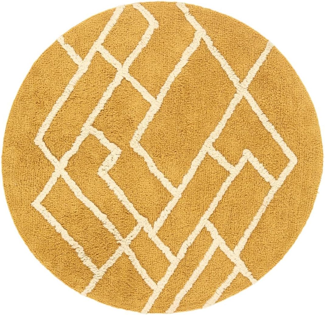 RugVista Badematte Riviera, ∅ 90 cm, Rund, Mittelflor, Moderner Badteppich, Maschinenwaschbar bis 30