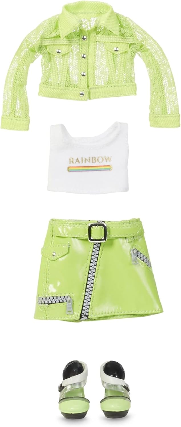 Rainbow High Fashion Doll - Karma Nichols - Neon Puppe mit Luxus-Outfits, Accessoires und Puppenstän