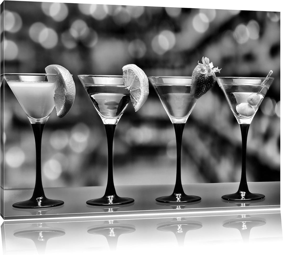 Pixxprint Martinis / 100x70cm Leinwandbild bespannt auf Holzrahmen/Wandbild Kunstdruck Dekoration, 1