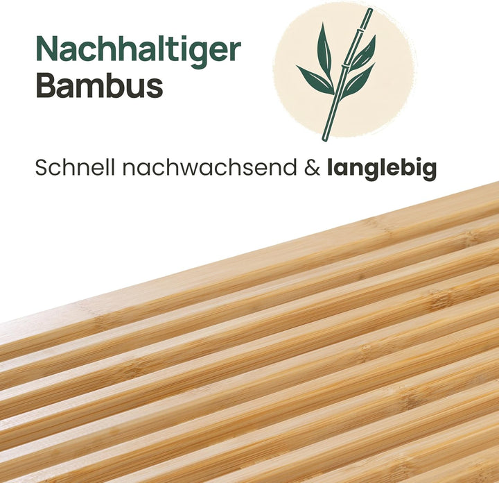 Bambus Sitzbank Flur - Sitzbank Esszimmer - Holzbank Flur - Esszimmerbank | BAM BOO BOX Garderobenba