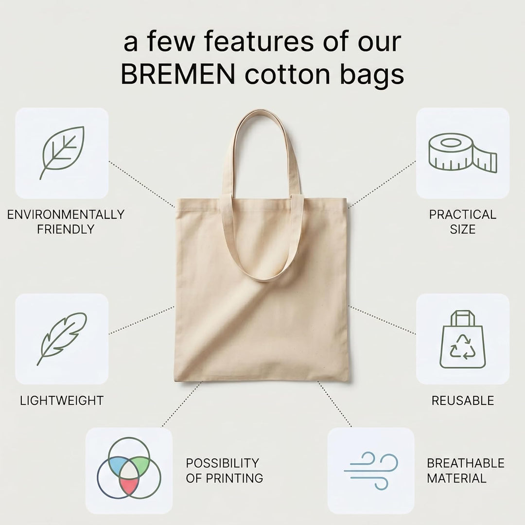 IDEA HOME-25 Stück Baumwolltasche 38x42cm- Jutebeutel Gross - Stoffbeutel Unbedruckt, Personalisieru