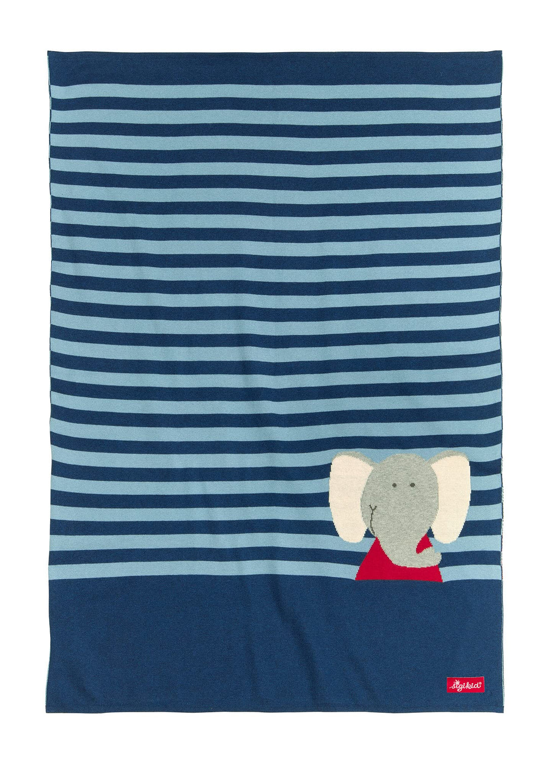 SIGIKID 39485 Strickdecke Lolo Lombardo Mädchen und Jungen Baby-Decke empfohlen ab Geburt dunkelblau