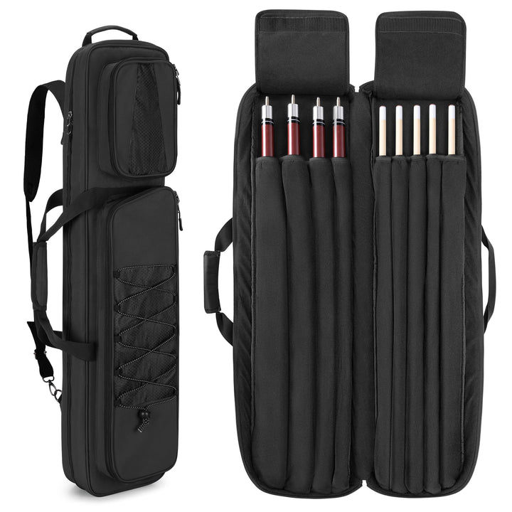 4x5 Pool Queue Koffer, Billard Stick Tragetasche für 4 Kolben und 6 Schäfte, weiche Pool Stick Tasch