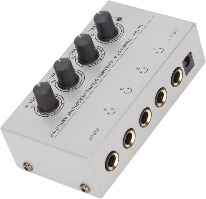 PUSOKEI Kopfhörerverstärker 4-Kanal-Stereo-Kopfhörer-Splitter, Extrem Rauscharmer, Kompakter Kopfhör