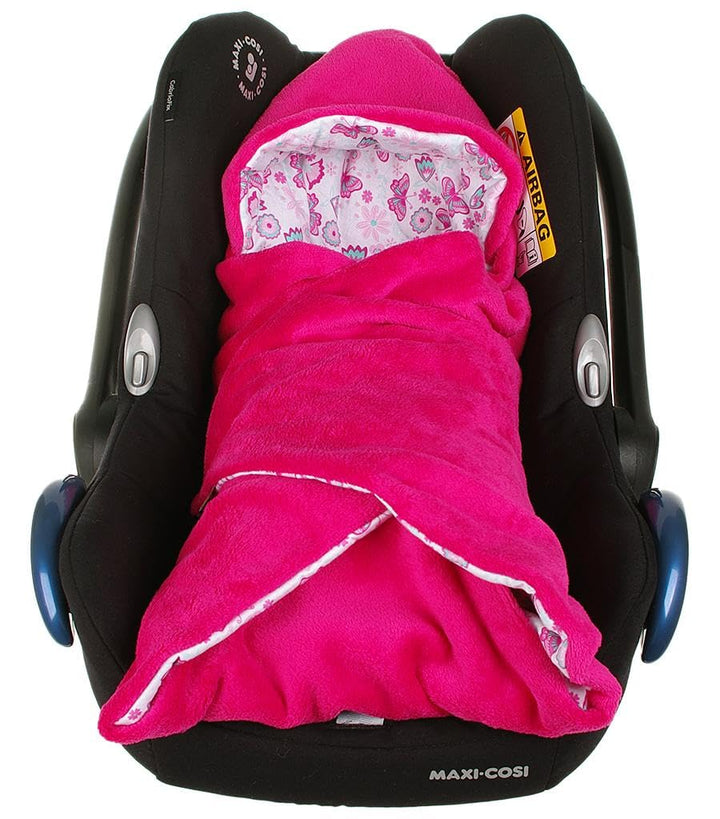 Einschlagdecke für die Babyschale Babyschalenfusssack Sommer Fusssack (Rosa, Schmetterling) Rosa Sch