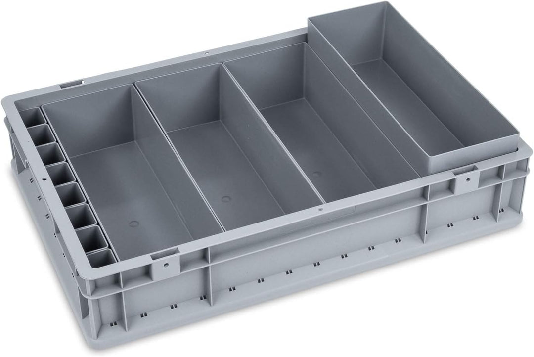 aidB Einsatzkästen - Set 1/4 Unterteilung für Euroboxen 600x400x120, Set 1/4 Unterteilung