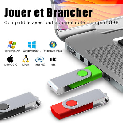 USB-Stick, 32 GB, EASTBULL USB 2.0, Flash Drive, Drehgelenk, Speicher, Speicherstick Pendrive, mit 1