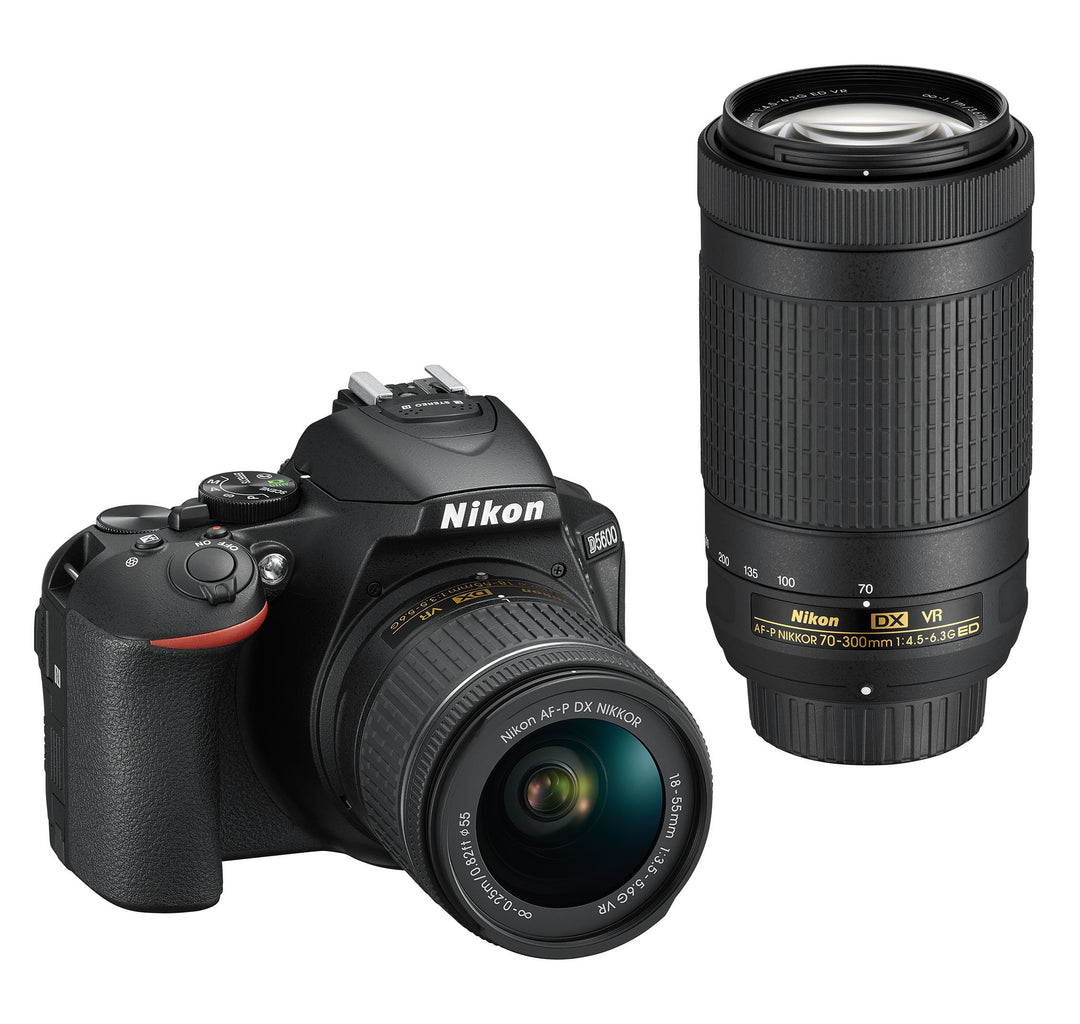 Nikon D5600 Digitale Spiegelreflexkamera, Schwarz Set AF-P VR 18-55 + AF-P VR 70-300 Single, Set AF-