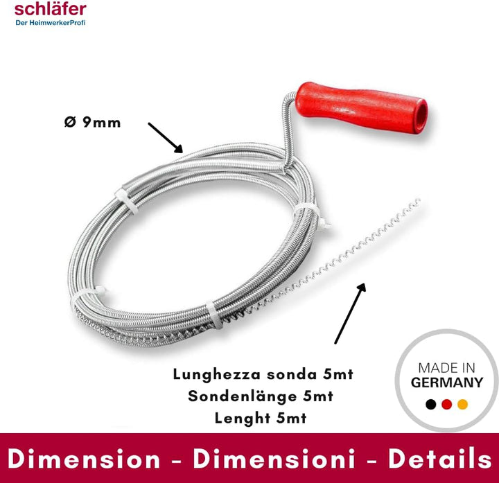 Schläfer | 323302 - Abflussstössel Spiralsonde Abflussreiniger Verstopftes Abfluss Rohr Reinigen Was