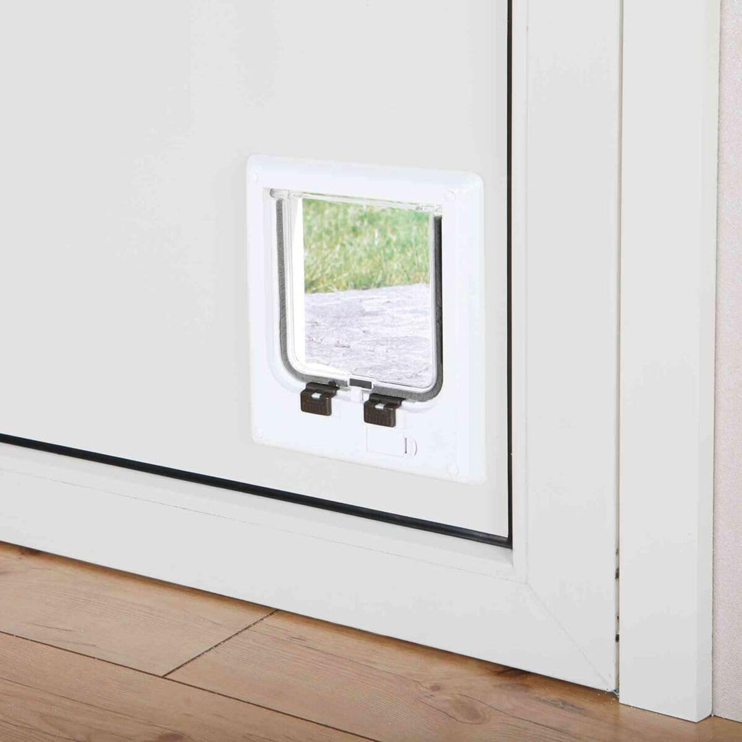 Trixie Katzenklappe, elektromagnetisch, 4-Fach, 21,1 x 24,4 cm, Weiss