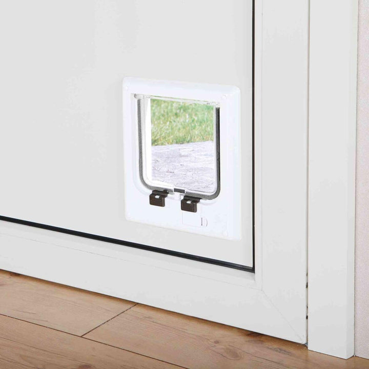 Trixie Katzenklappe, elektromagnetisch, 4-Fach, 21,1 x 24,4 cm, Weiss