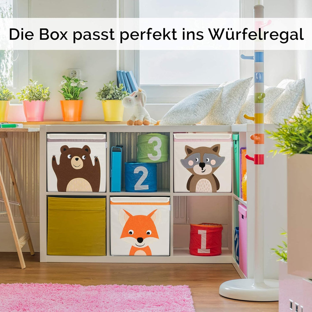 GLÜCKSWOLKE Aufbewahrungsbox Kinder - 15 Motive, Spielzeug Kiste mit Deckel, Spielzeugbox (33x33x33)