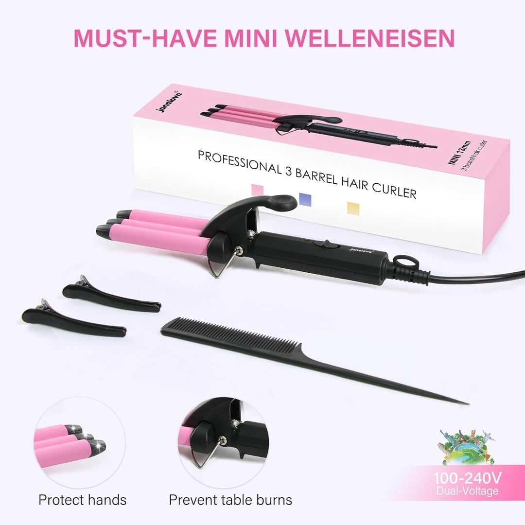 Mini Lockenstab für kurze haare, janelove 13mm beach waves lockenstab kleine locken, 200°C welleneis