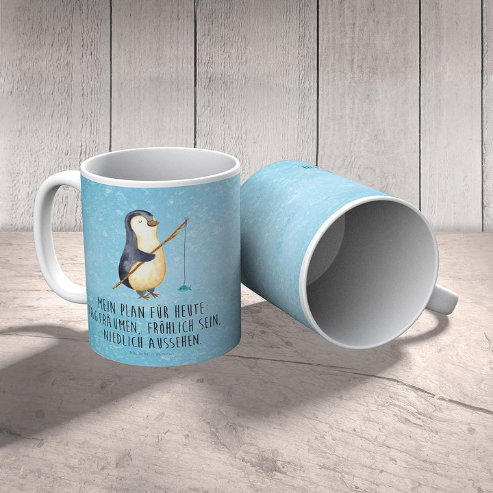 Mr. & Mrs. Panda Pott Pinguin Angler - Geschenk, Pinguine, Henkelbecher, Motiviert, Geschenkidee, Ki