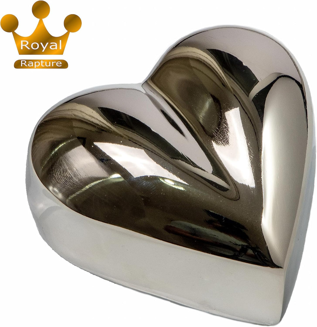 Urn for Ashes Funeral Cremation Memorial Keepsake Heart Love Urns Decorative Alloy (Silver, 3") RHM0