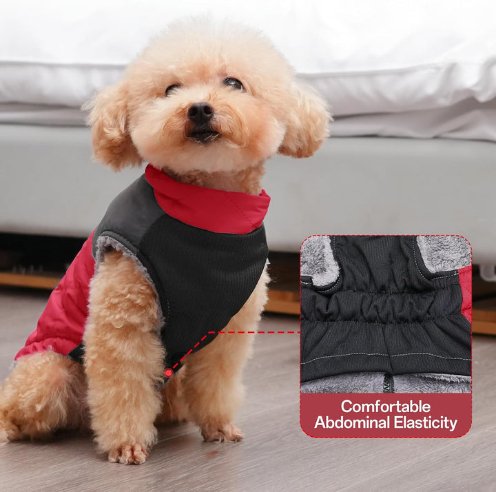 JoyDaog Warmer Fleece-Hundemantel für kleine Hunde, D-Ringe, wasserdichte Welpenjacke für den kalten