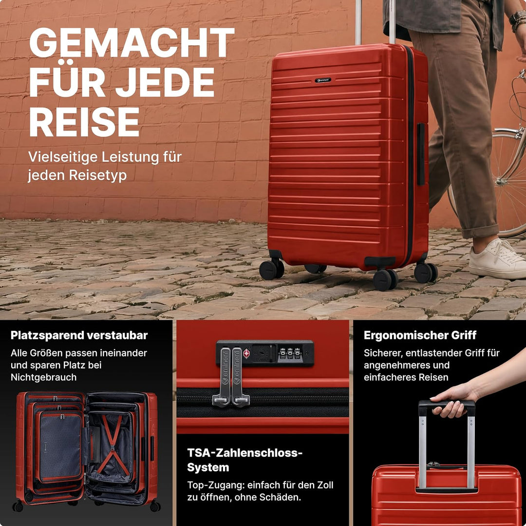 Eminent Voyager Koffer Mittelgross 67x44x26 cm, Erweiterbar, Hartschalenkoffer, 4 Rollen, Leicht, TS