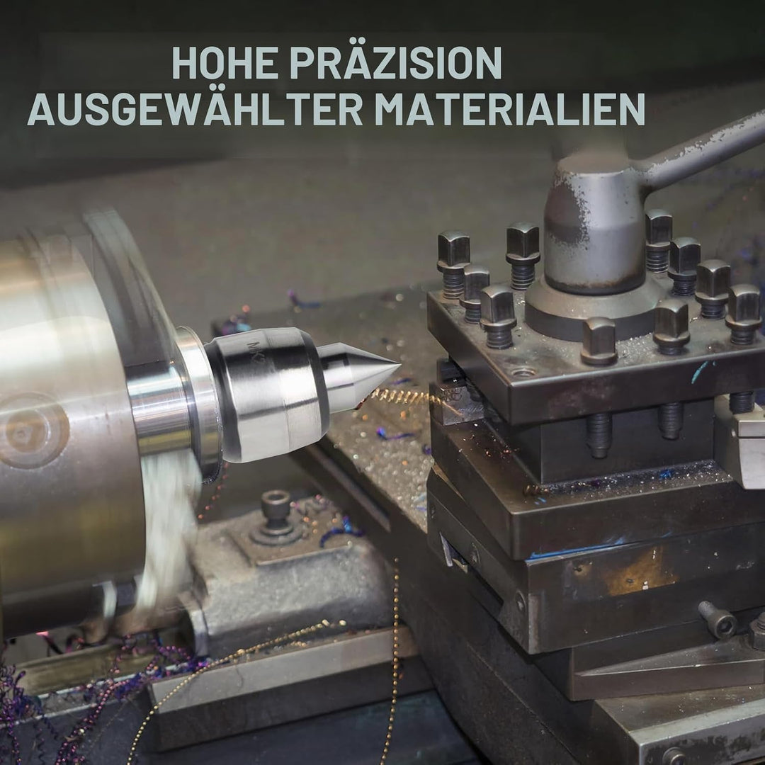 LALAGO Mitlaufende Zentrierspitze MK2, Mitlaufende Körnerspitze, Zentrierspitze 60 Grad Rollkörner,