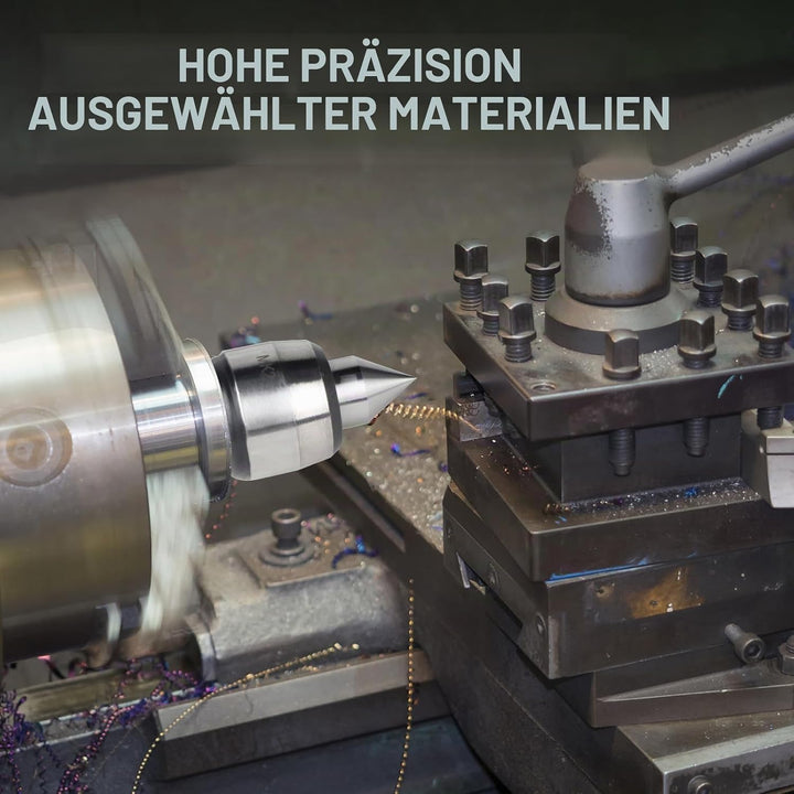 LALAGO Mitlaufende Zentrierspitze MK2, Mitlaufende Körnerspitze, Zentrierspitze 60 Grad Rollkörner,