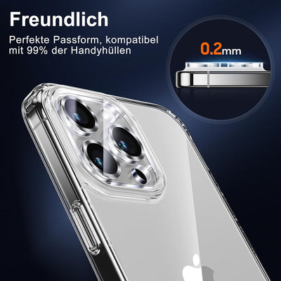 UniqueMe [3 Stück Kamera Schutz für iPhone 15 Pro/iPhone 15 Pro Max Kameraschutz [Kratzfest, Stabil]