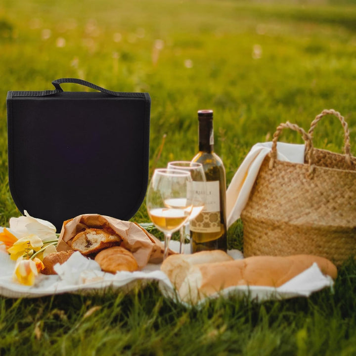 Camping Geschirr Set mit Bechern – Besteckset mit Edelstahl Gabeln, Messer, Löffel, Teller und Silik