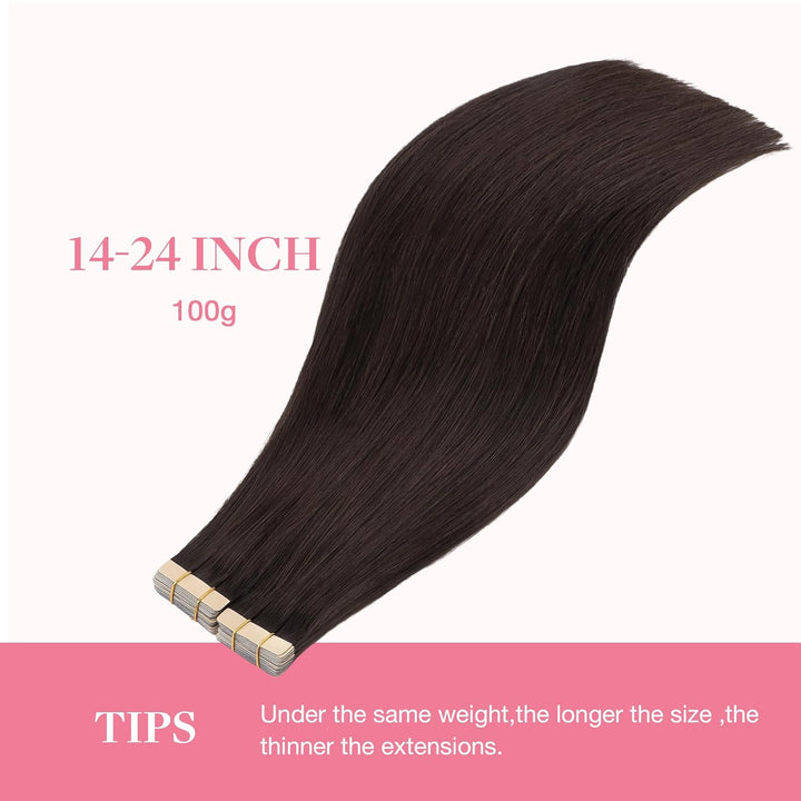 GOO GOO Tape in Extensions Echthaar, Tape Extensions Echthaar, 35cm 100g 40pcs, Extensions Echthaar,
