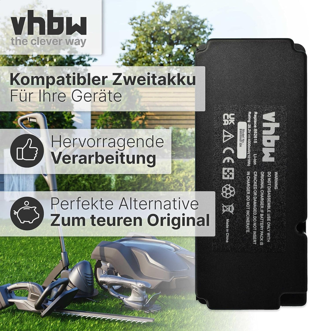 vhbw Akku kompatibel mit Ferrex R800 Easy+ Rasenroboter Rasenmäher (4000mAh, 25,2V, Li-Ion)