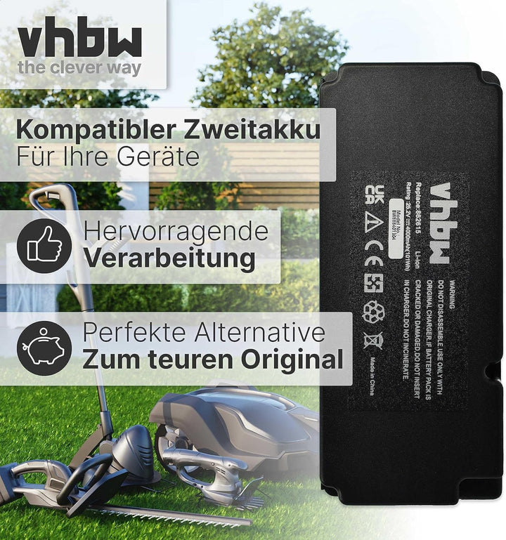 vhbw Akku kompatibel mit Ferrex R800 Easy+ Rasenroboter Rasenmäher (4000mAh, 25,2V, Li-Ion)