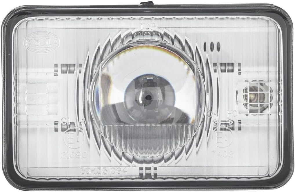 HELLA - Halogen/DE-Scheinwerfereinsatz, Hauptscheinwerfer - 12V - rechteckig - Einbau - Lichtscheibe