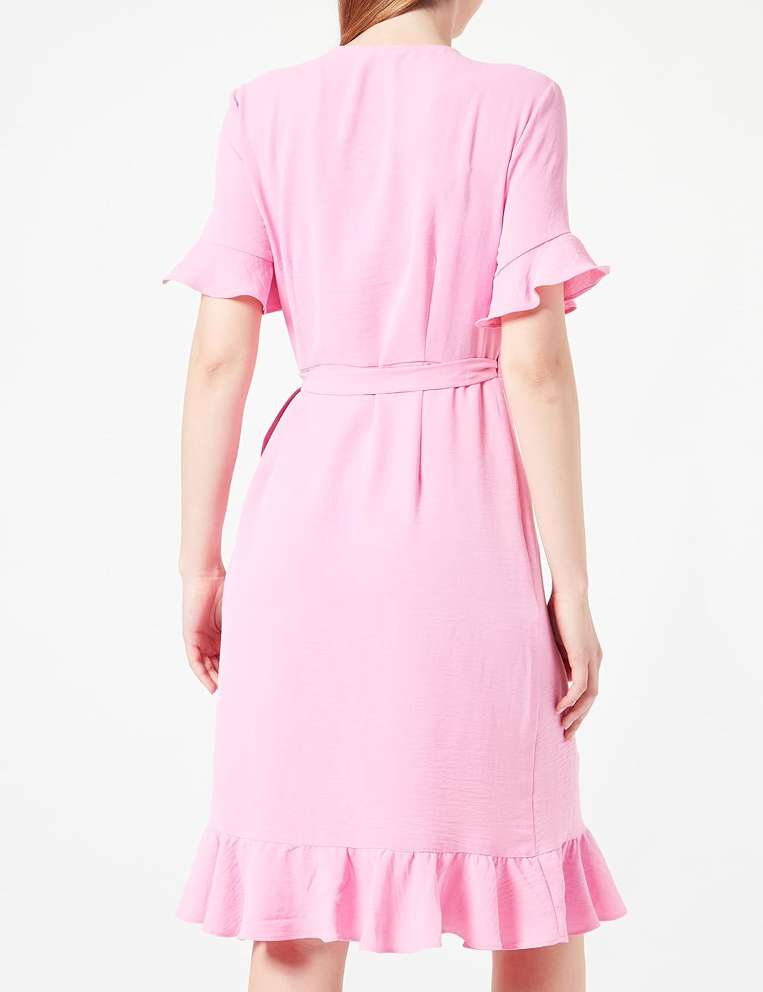 PIECES Damen Onlmette S/S Wrap Frill Dress Wvn Cs XS Fuchsia Pink, XS Fuchsia Pink