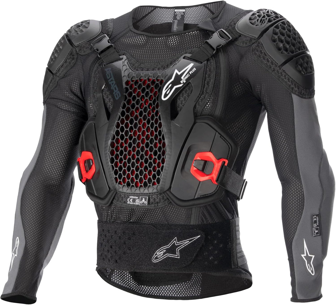 Alpinestars Bionic Plus V2 Protektorenjacke (Black/Red,XL) XL BLACK ANTHRACITE RED, XL BLACK ANTHRAC