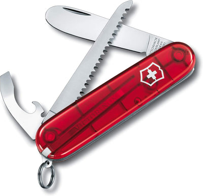 Victorinox Kinder Taschenmesser My First Victorinox H (9 Funktionen, Runde Klinge) rot transparent T