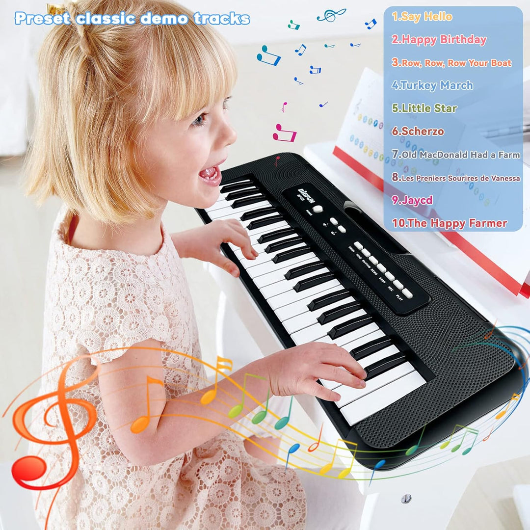 Klavier Keyboard Kinder,37 Tasten Klavier für Kinder Musikalisches Klavier mit Mikrofon Tragbares Le