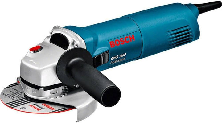 Bosch Professional Winkelschleifer GWS 1400 (1.400-W-Motor, Aufnahmeflansch, Schutzhaube, Spannmutte