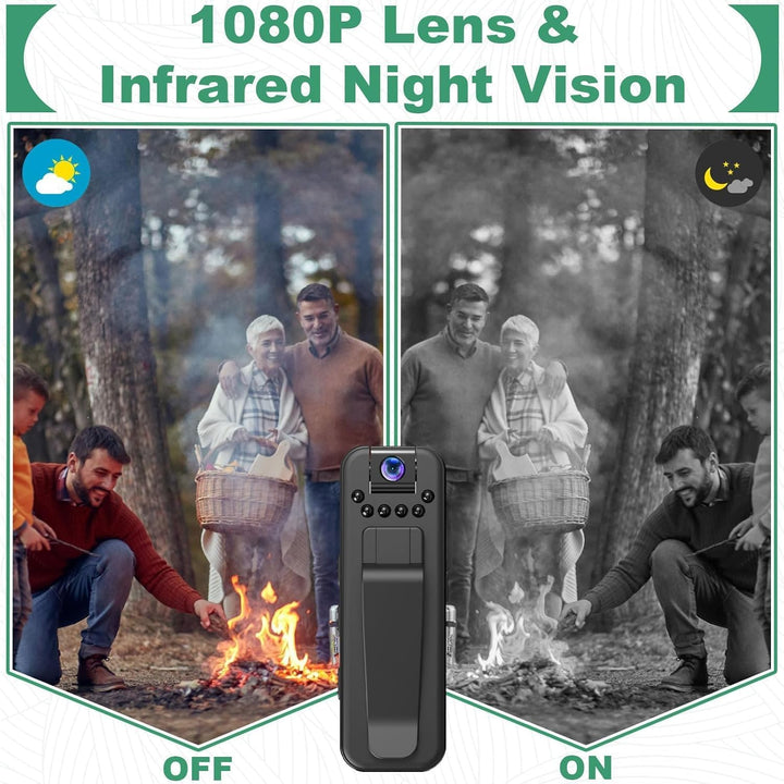 ZeiLaBang Kakadi 1080P Mini-Körperkamera,Tragbare Bodycam,Tragbarer Polizei-Camcorder,Audio Video Au