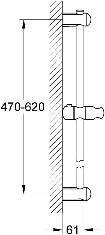 GROHE Euphoria - Brausestangenset (mit Wandhaltern, Gleiter und Gelenkstück, 63.8 cm), chrom, 274990