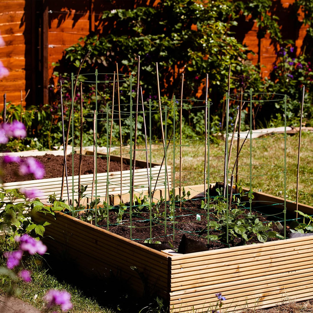 Relaxdays Rankhilfe, 5er Set, 4 Ringe, HxD: 90 x 28 cm, Blumen & Nutzpflanzen, Metall & Kunststoff,