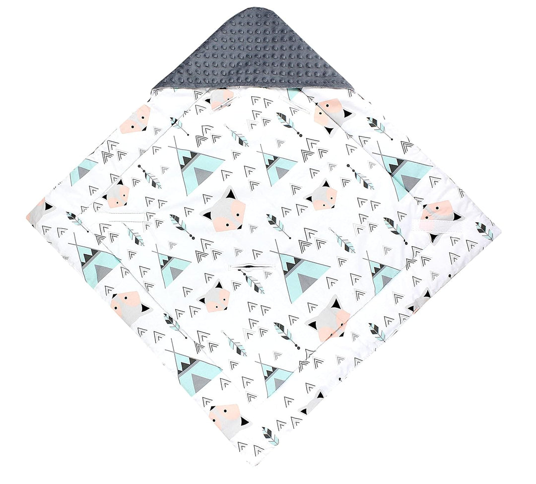 TupTam Baby Winter Einschlagdecke Babydecke 75x75cm für Autositz Babyschale Wattiert Minky Baumwolle