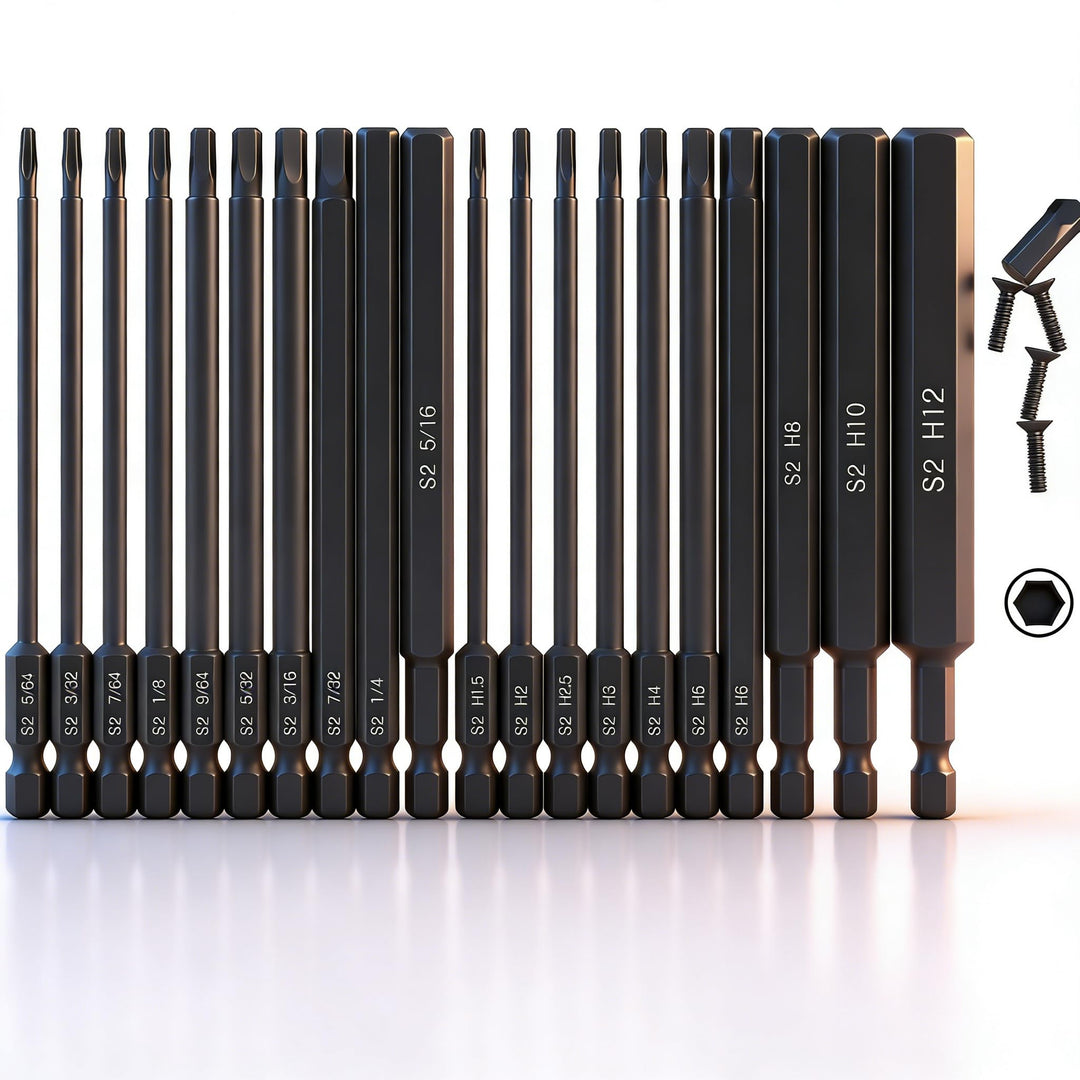 CYLBAQ 20 teilig 100mm Hex Schraubendreher Bits Set,1/4" Allen Key Magnetische S2 Hexagon Innensechs