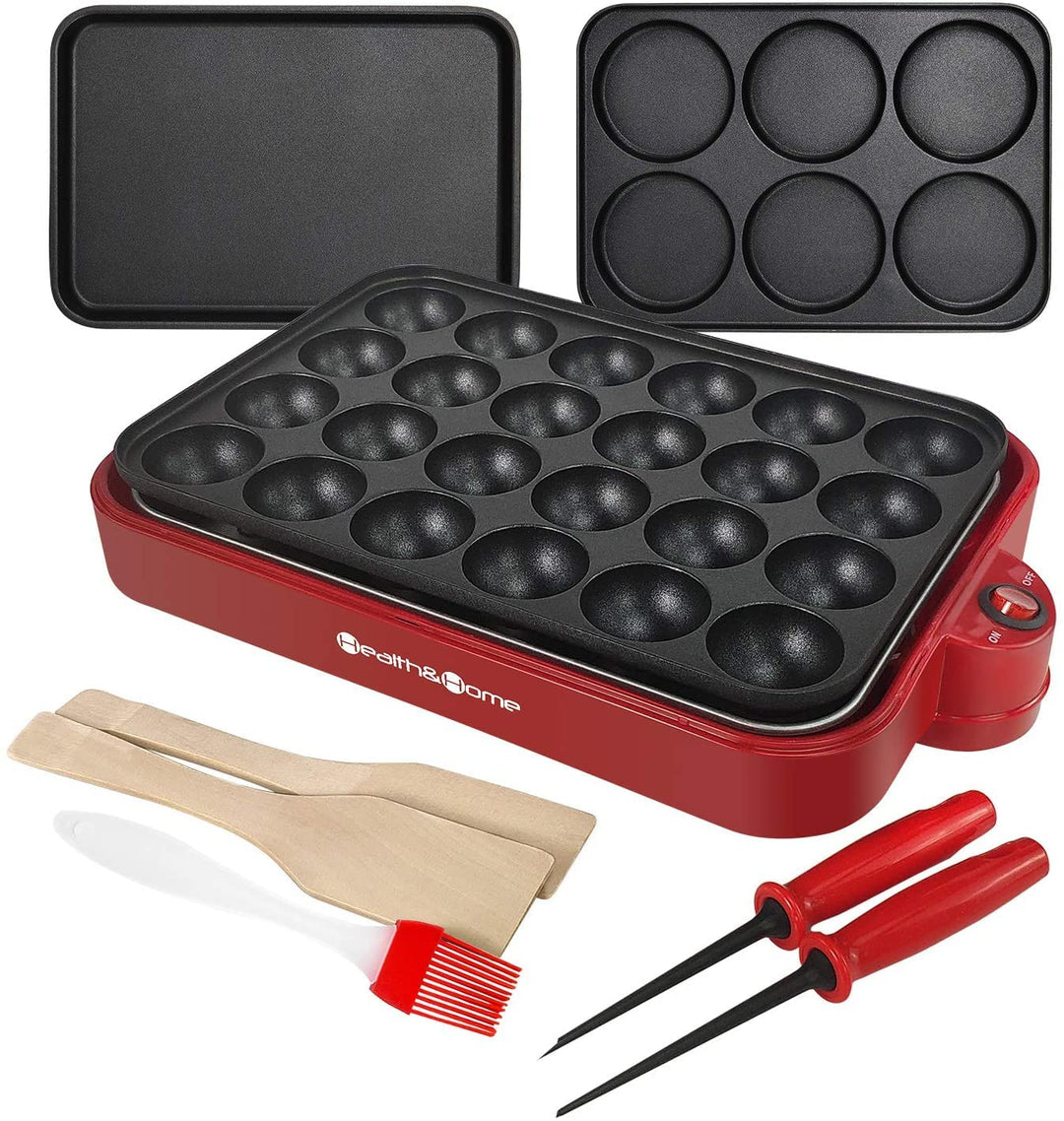 Health and Home Multifunktion Antihaft-Backmaschine mit 3 austauschbaren Backplatten für Spiegeleier