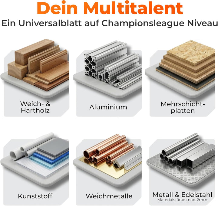 BAUBECK Sägeblatt für Winkelschleifer 125 - Multi Material Feinschnitt - Trennscheibe 125 Holz, Alum