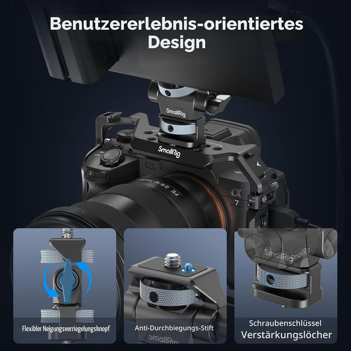 SMALLRIG verstellbare Kameramonitorhalterung, 360° schwenkbar und 180° neigbar, mit 1/4"-20 Schraube