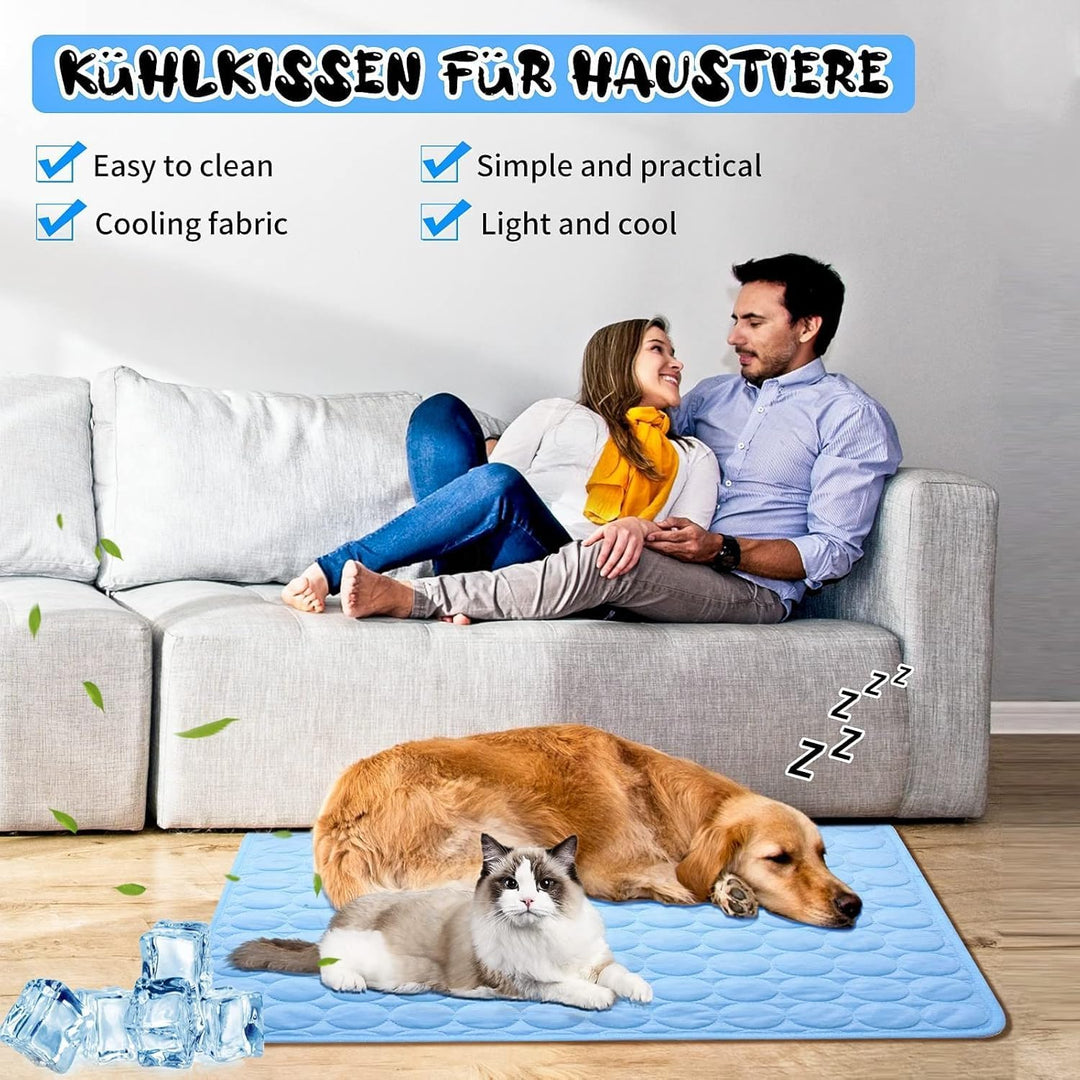 Kühlmatte Hunde, 70×55 cm Pet Cooling Mat, Kühldecke für Tiere, Abwischbar, Robust, Kühlmatte für Hu