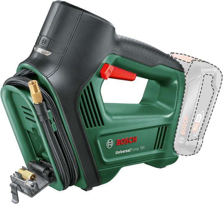 Bosch elektrische Luftpumpe Luftkompressor UniversalPump 18V (ohne Akku, 18 Volt System, für Auto-,