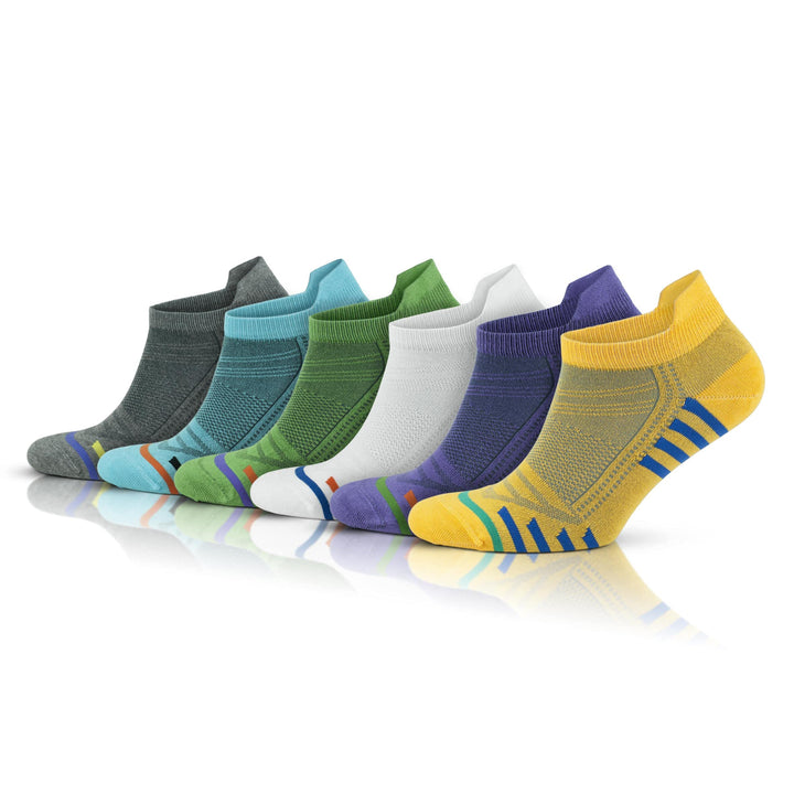 GoWith 6-3 Paar Sneaker Socken für Damen, Bambus (Viskose) Bunte Socken, Ohne Naht Sportsocken, Lauf