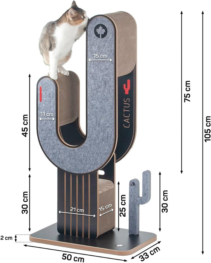 CanadianCat Company | Design Kratzmöbel Kaktus XXL | Kratzsäule, Kratzstamm | 50 x 30 x 104,5 cm