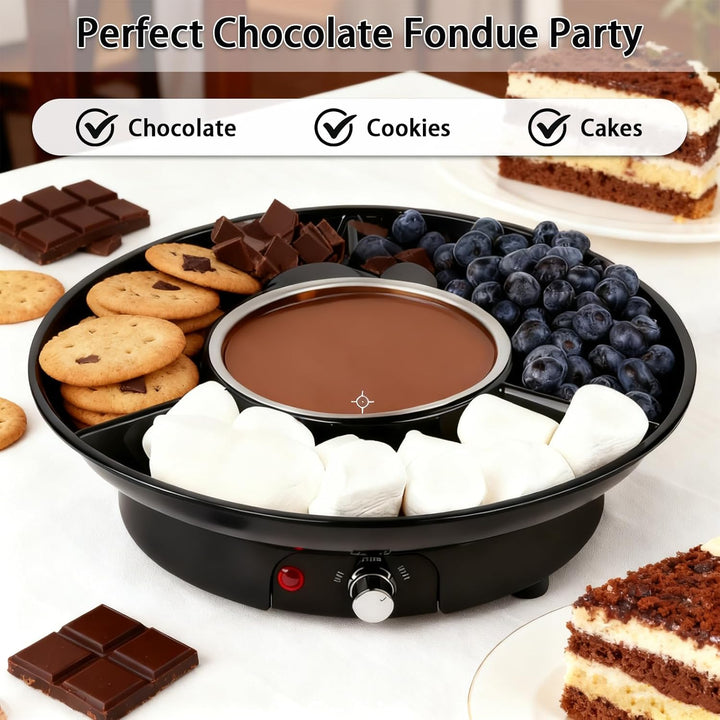 Elektrisches Schokoladen Fondue Set, 280ml Schokoladen Pot mit 2 Temperaturstufen, abnehmbarem Alumi