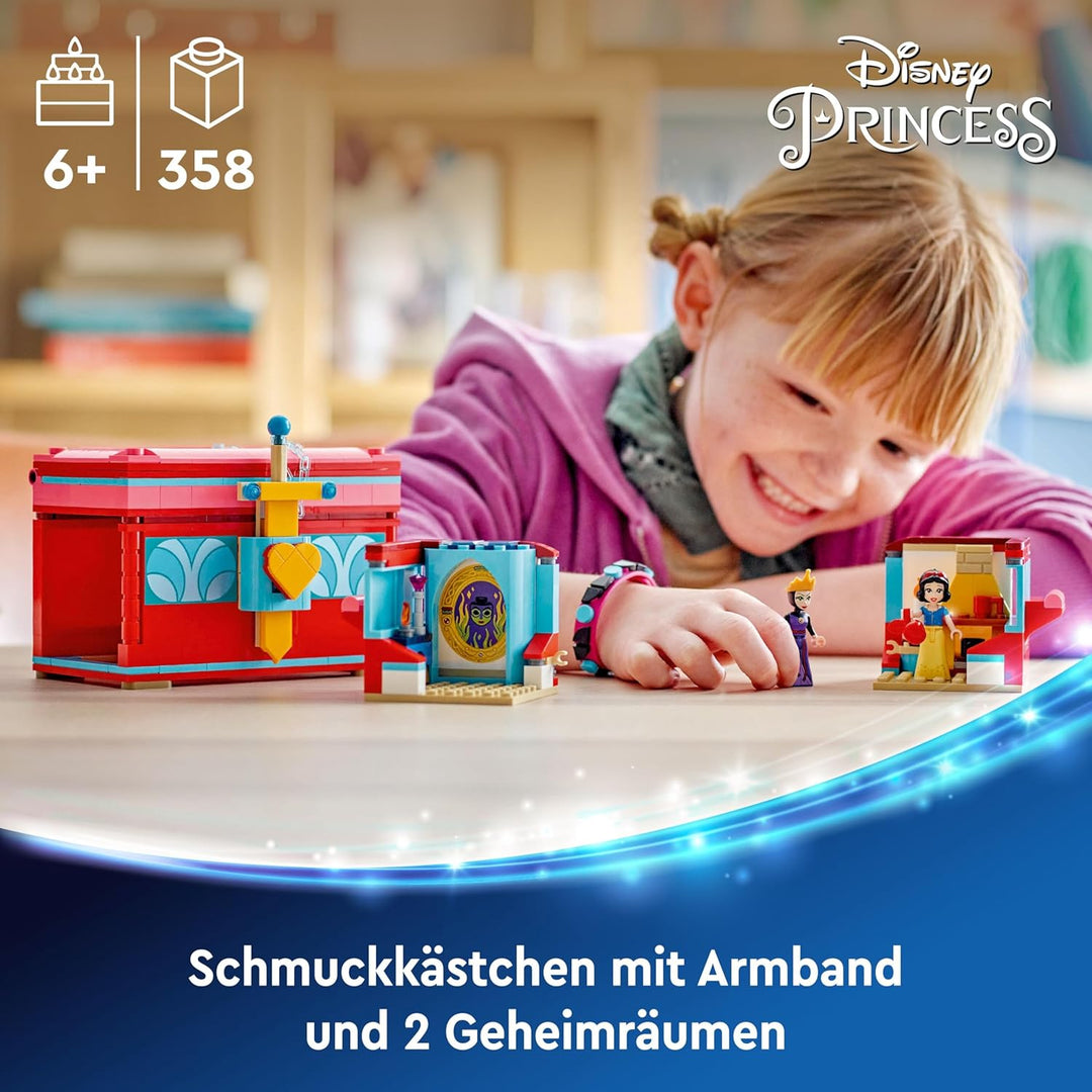 LEGO ǀ Disney Schneewittchens Schmuckkassette - Spielzeug mit verschliessbarem Deckel & Armband Plus